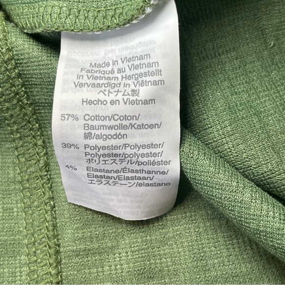 J Crew Textured Button Down Cropped Shirt Green Small Tie Bottom Front Casual - Picture 7 of 10